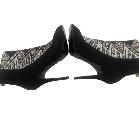 Balmain x H&M Peep-Toe Crystal Beaded Heel Boots Sz Eu 39 / US 8 - Picture 15 of 16